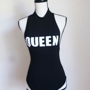 Queen halter bodysuit